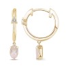Boucles d'oreilles Lou toi et moi pierre fine et diamant en or 18 carats