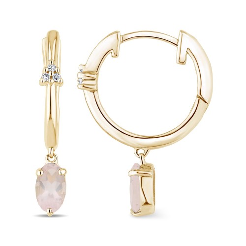 Boucles d'oreilles Lou toi et moi pierre fine et diamant en or 18 carats