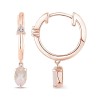 Boucles d'oreilles Lou toi et moi pierre fine et diamant en or 18 carats