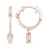 Boucles d'oreilles Lou toi et moi pierre fine et diamant en or 18 carats