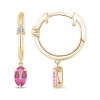 Boucles d'oreilles Lou toi et moi pierre fine et diamant en or 18 carats
