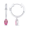 Boucles d'oreilles Lou toi et moi pierre fine et diamant en or 18 carats