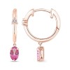 Boucles d'oreilles Lou toi et moi pierre fine et diamant en or 18 carats