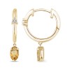 Boucles d'oreilles Lou serti clos pierre fine et diamant en or 18 carats