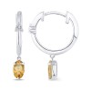 Boucles d'oreilles Lou serti clos pierre fine et diamant en or 18 carats