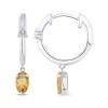 Boucles d'oreilles Lou serti clos pierre fine et diamant en or 18 carats