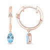 Boucles d'oreilles Lou toi et moi pierre fine et diamant en or 18 carats