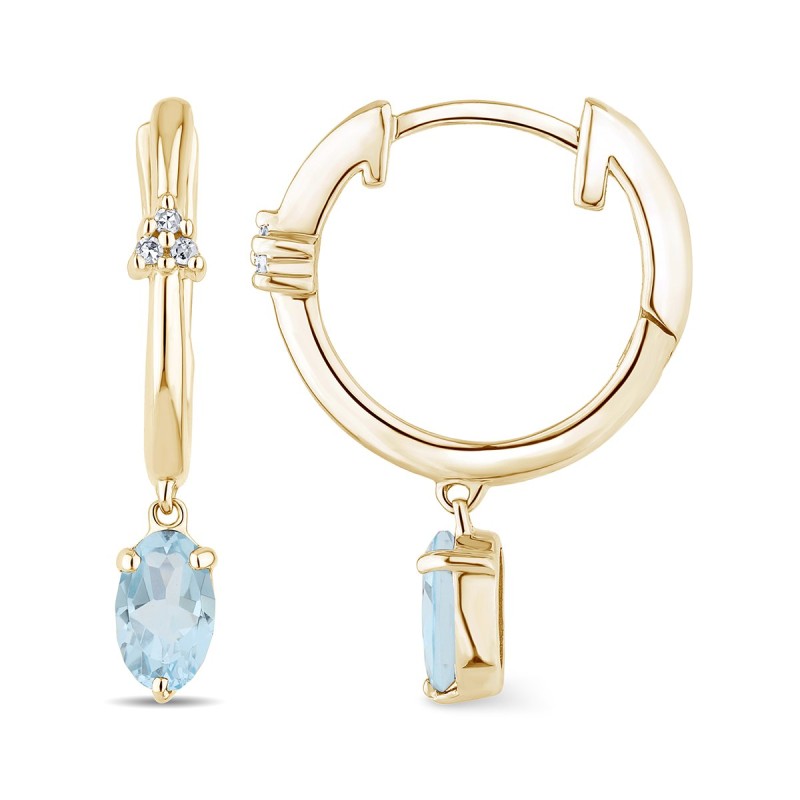 Boucles d'oreilles Lou toi et moi pierre fine et diamant en or 18 carats