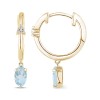 Boucles d'oreilles Lou toi et moi pierre fine et diamant en or 18 carats