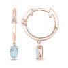 Boucles d'oreilles Lou toi et moi pierre fine et diamant en or 18 carats