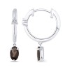 Boucles d'oreilles Lou serti clos pierre fine et diamant en or 18 carats