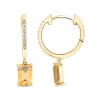 Boucles d'oreilles Lou serti clos pierre fine et diamant en or 18 carats