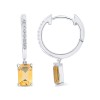 Boucles d'oreilles Lou serti clos pierre fine et diamant en or 18 carats