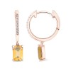 Boucles d'oreilles Lou serti clos pierre fine et diamant en or 18 carats