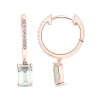 Boucles d'oreilles Lou serti clos pierre fine et émeraude en or 18 carats