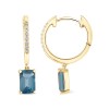 Boucles d'oreilles Lou toi et moi pierre fine et diamant en or 18 carats