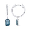 Boucles d'oreilles Lou toi et moi pierre fine et diamant en or 18 carats