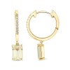 Boucles d'oreilles Lou toi et moi pierre fine et diamant en or 18 carats