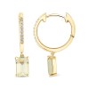 Boucles d'oreilles Lou toi et moi pierre fine et diamant en or 18 carats