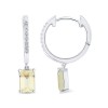 Boucles d'oreilles Lou toi et moi pierre fine et diamant en or 18 carats