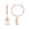 Boucles d'oreilles Lou toi et moi pierre fine et diamant en or 18 carats