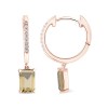Boucles d'oreilles Lou toi et moi pierre fine et diamant en or 18 carats