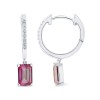 Boucles d'oreilles Lou toi et moi pierre fine et diamant en or 18 carats