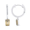 Boucles d'oreilles Lou serti clos pierre fine et diamant en or 18 carats