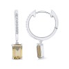 Boucles d'oreilles Lou serti clos pierre fine et diamant en or 18 carats