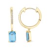 Boucles d'oreilles Lou toi et moi pierre fine et diamant en or 18 carats