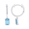 Boucles d'oreilles Lou toi et moi pierre fine et diamant en or 18 carats