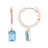Boucles d'oreilles Lou toi et moi pierre fine et diamant en or 18 carats