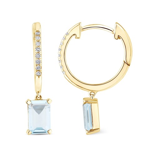 Boucles d'oreilles Lou toi et moi pierre fine et diamant en or 18 carats