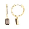 Boucles d'oreilles Lou serti clos pierre fine et diamant en or 18 carats