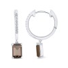 Boucles d'oreilles Lou serti clos pierre fine et diamant en or 18 carats