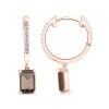 Boucles d'oreilles Lou serti clos pierre fine et diamant en or 18 carats