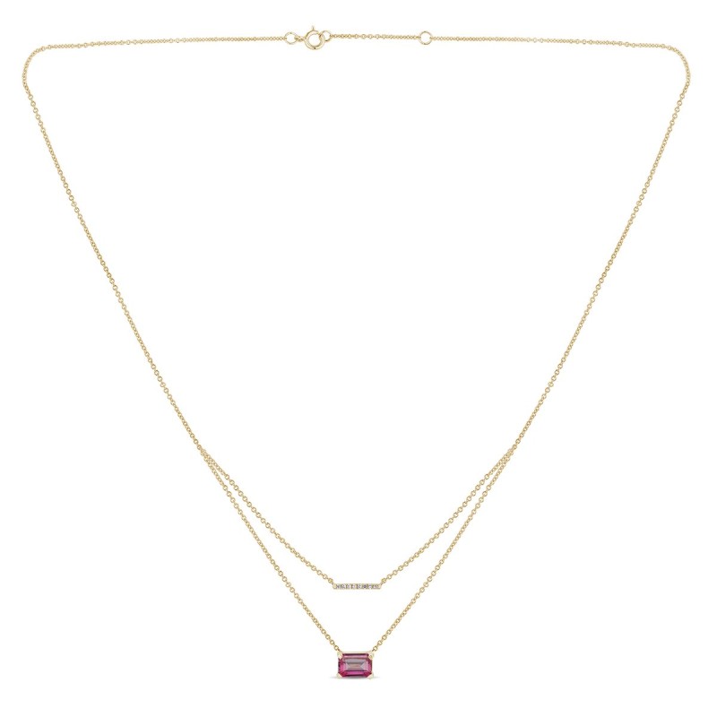 Collier Lou pierre fine et diamant en or 18 carats