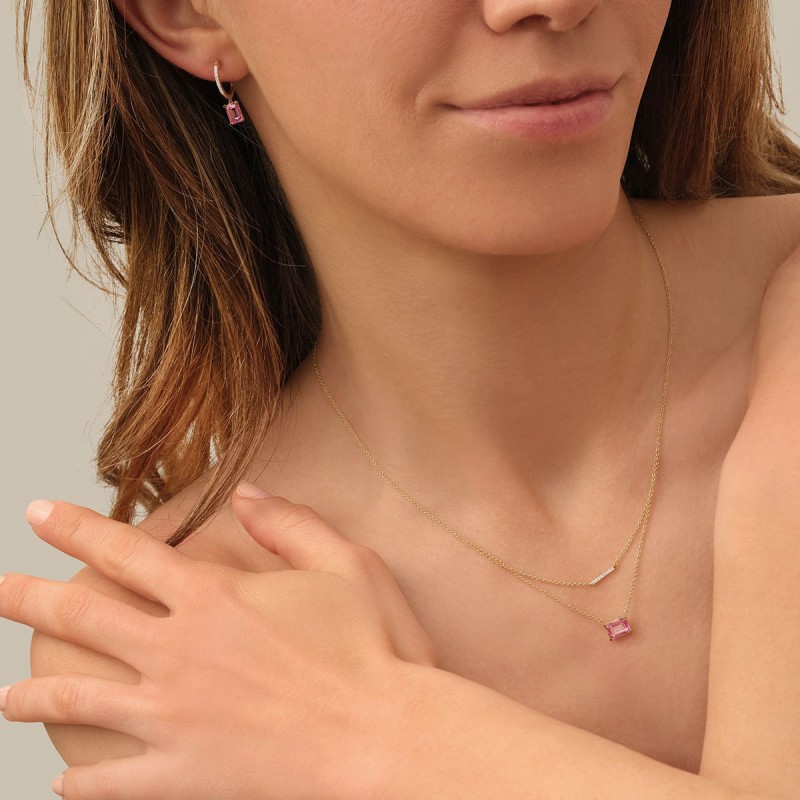 Collier Lou pierre fine et diamant en or 18 carats