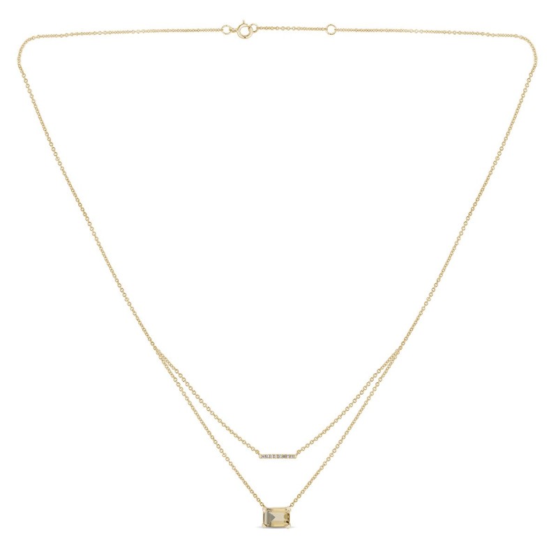 Collier Lou pierre fine et diamant en or 18 carats
