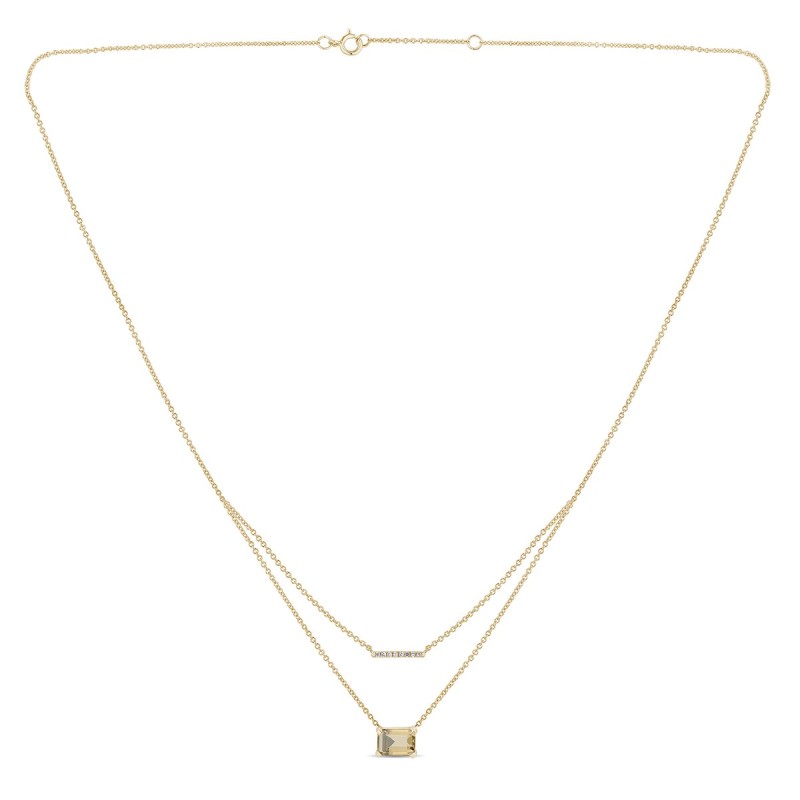 Collier Lou pierre fine et diamant en or 18 carats