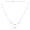 Collier Lou toi et moi pierre fine et émeraude en or 18 carats