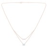 Collier Lou toi et moi pierre fine et émeraude en or 18 carats