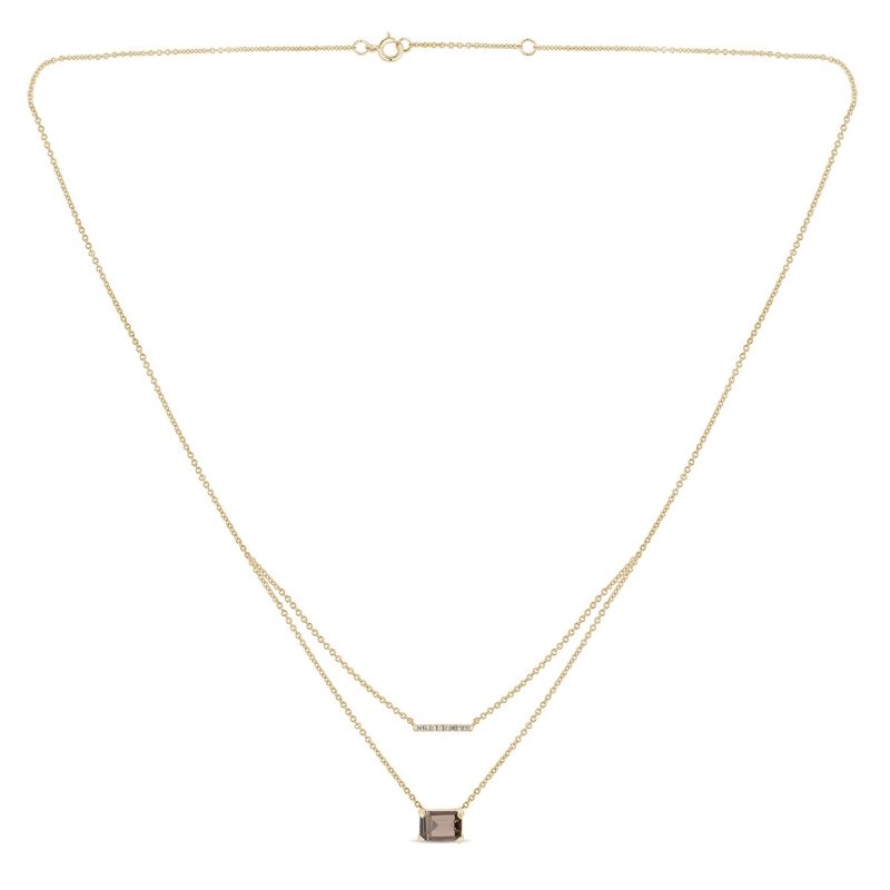 Collier Lou pierre fine et diamant en or 18 carats