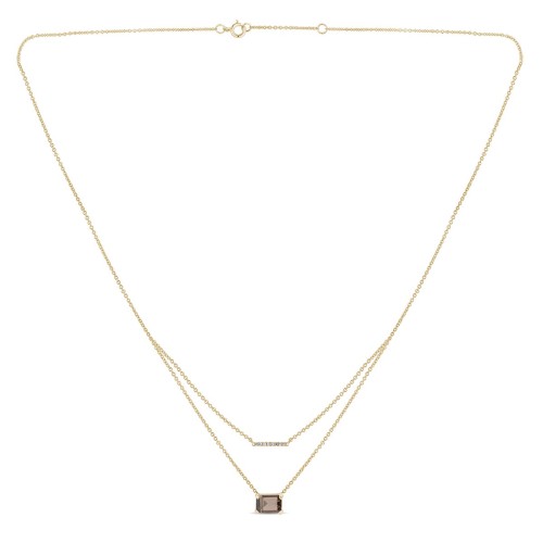 Collier Lou pierre fine et diamant en or 18 carats