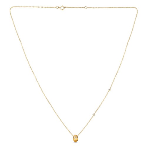Collier Lou serti clos pierre fine et diamant en or 18 carats