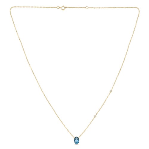 Collier Lou toi et moi pierre fine et diamant en or 18 carats