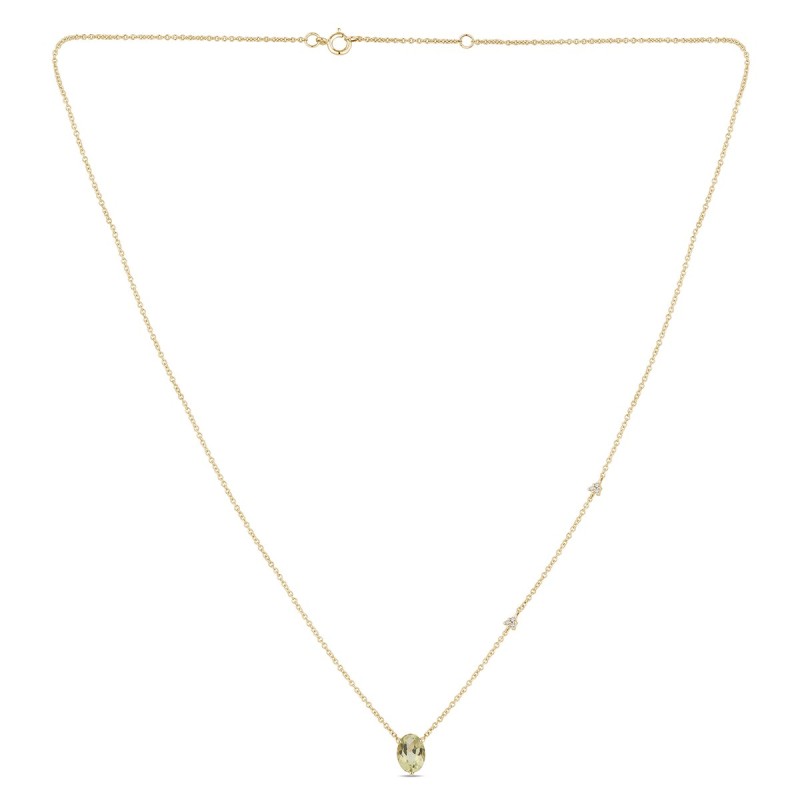 Collier Lou toi et moi pierre fine et diamant en or 18 carats