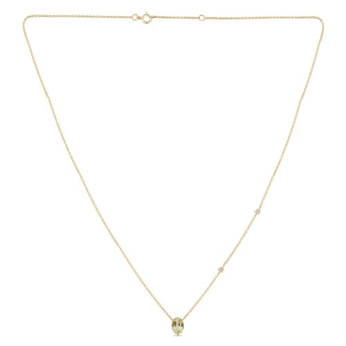 Collier Lou toi et moi pierre fine et diamant en or 18 carats