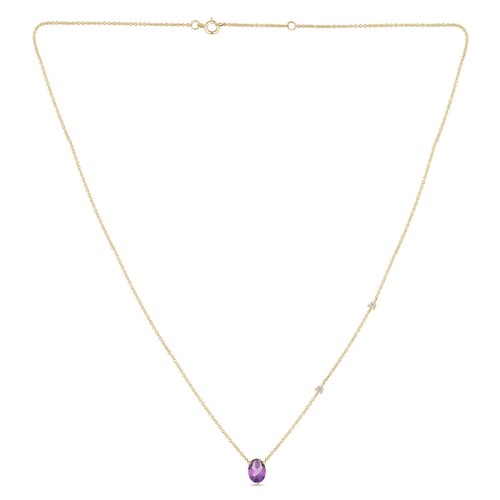 Collier Lou toi et moi pierre fine et diamant en or 18 carats