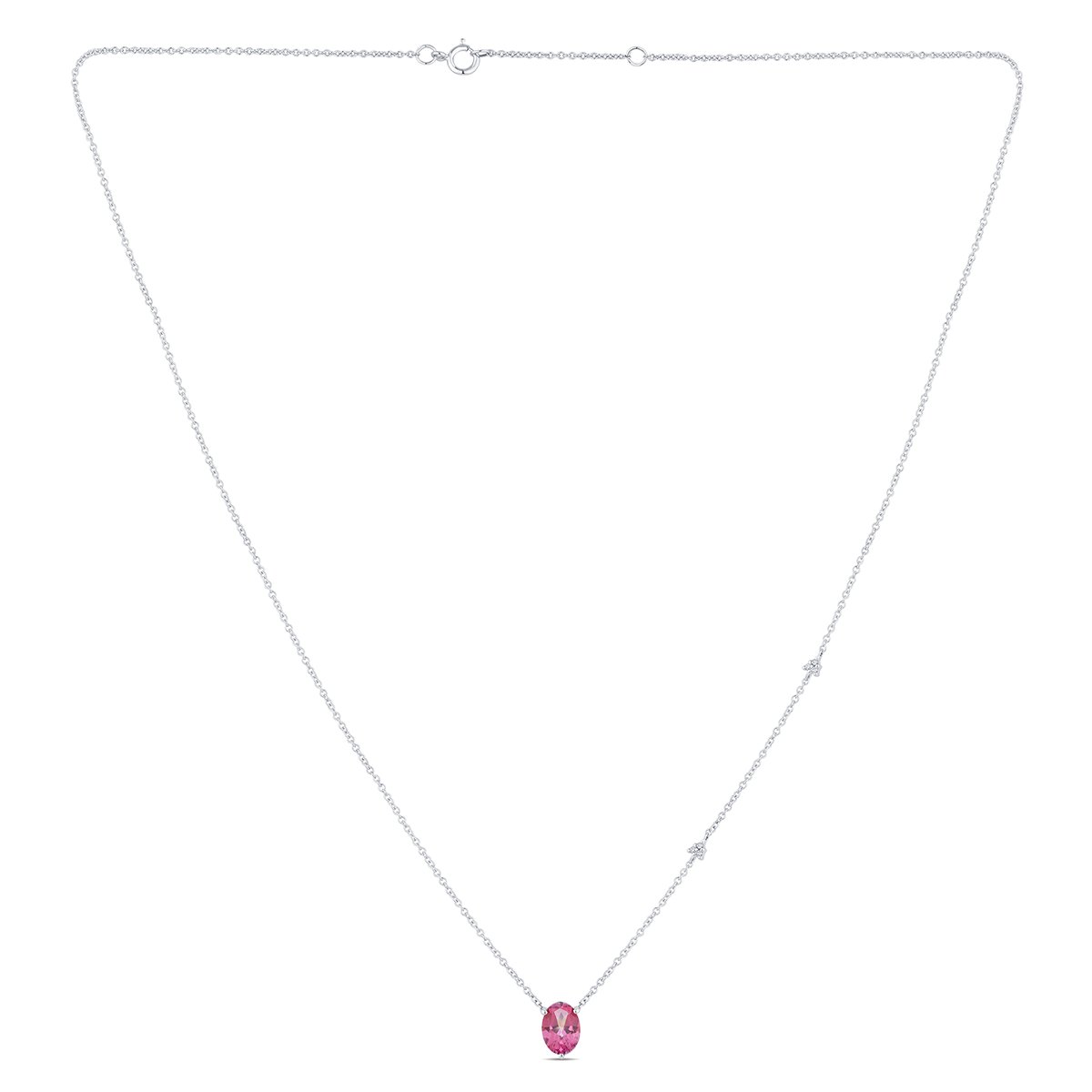 Collier Lou toi et moi pierre fine et diamant en or 18 carats
